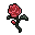 red silk flower